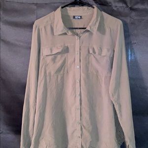 Olive Green Button Down Blouse